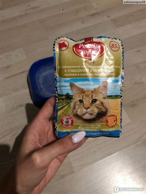 Корм для кошек Родные Корма Паучи с говядиной и морковкой по ...