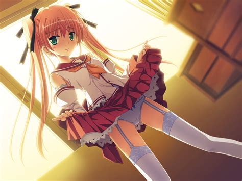 blonde hair game cg garter belt green eyes panties rpg gakuen school ...