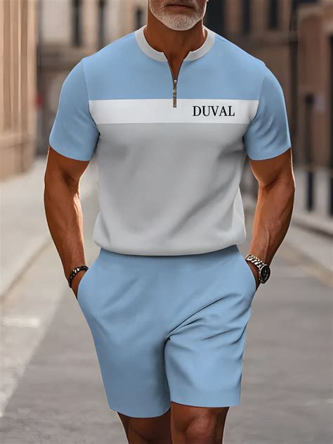 Short Sleeve Zipper Two-piece Set – DUVAL