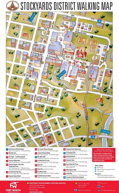 Fort Worth Stockyards District map | Fort worth stockyards, Fort worth ...