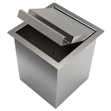 lixeira de embutir quadrada inox  litros de bancada saro