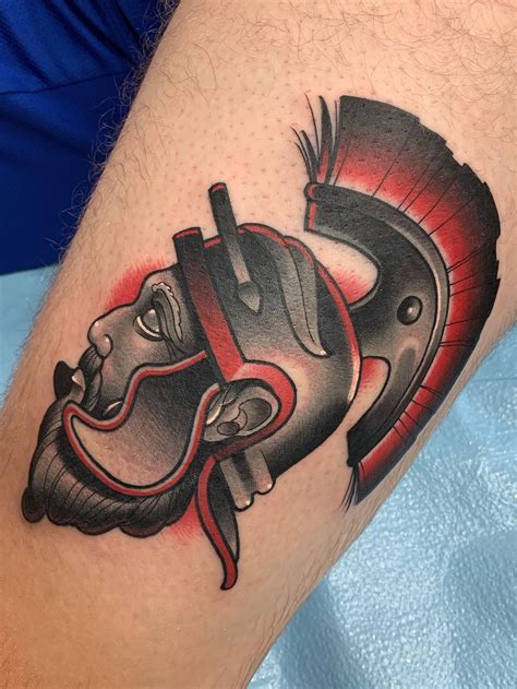roman helmet tattoo