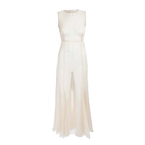 Silk Crepon Transparent Dress in Nude - Sofia Tsereteli