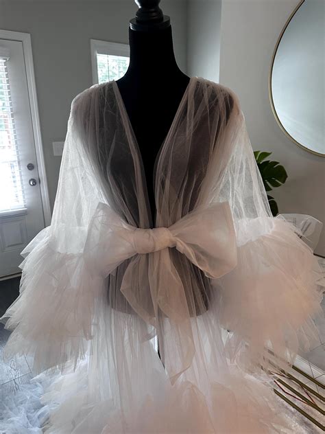 Bridal Robe, Wedding Robes for Brides, Tulle Robe, Wedding Day Robe