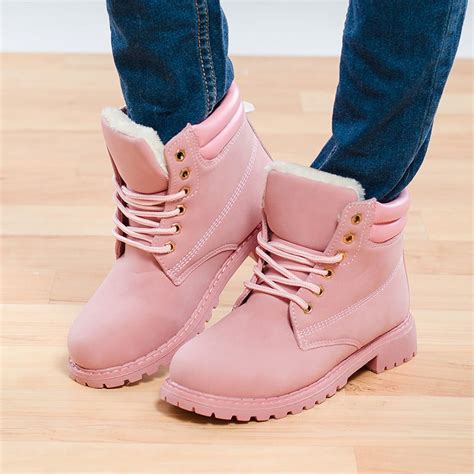 Ежедневни дамски боти с топла подплата - Розови | Timberland boots ...