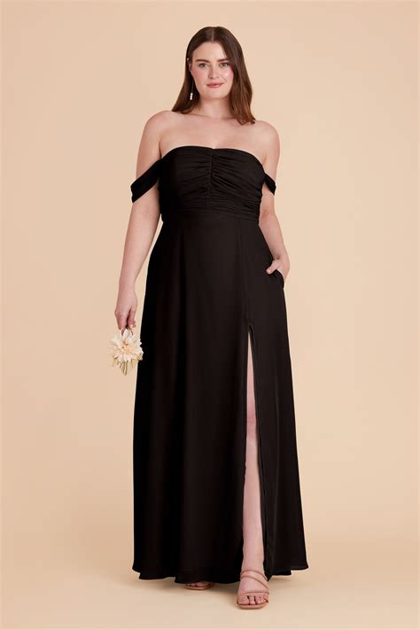 Plus Size Black Bridesmaid Dress With Sleeves