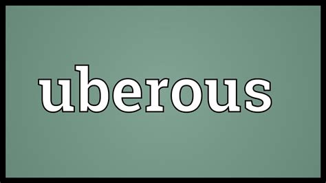Uberous Meaning - YouTube
