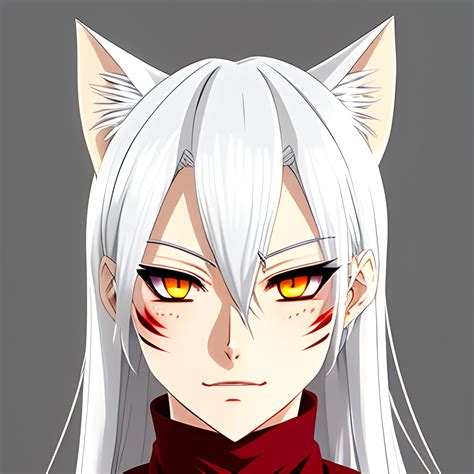 An anime Neko girl with white hair, and red eyes. - Arthub.ai