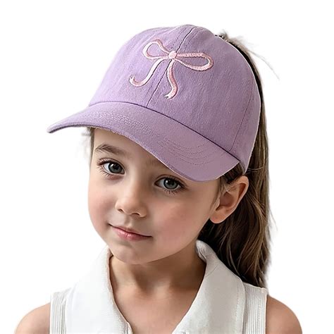 Kids Baseball Cap Little Girls Ponytail Hat Toddler Baseball Cap Kids