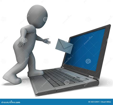 E-Mail Vom Laptop, Der E-Mail-Korrespondenz Zeigt Stock Abbildung