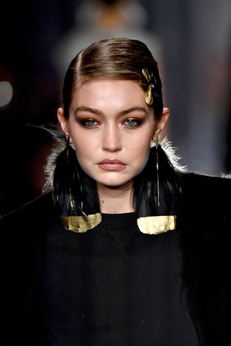 Gigi Hadid – Sexy Boobs and Nipples in See-Through Dress at Tom Ford