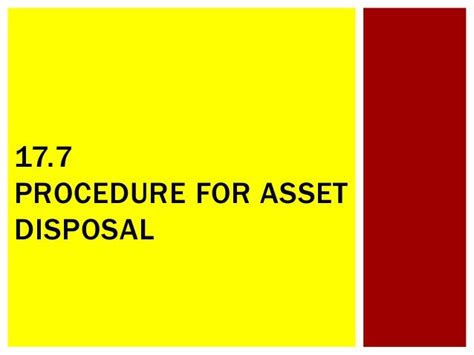 procedure  asset disposal