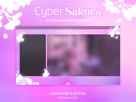 CYBER SAKURA Animated Vtuber and IRL Twitch Pack Pink Lofi Flower