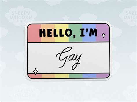 Hello I'm Gay Name Tag Sticker Pride Sticker, Alphabet Mafia, LGBTQ