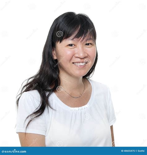 Middle Aged Chinese Asian Woman Portrait Stock Image - Image of ethnic