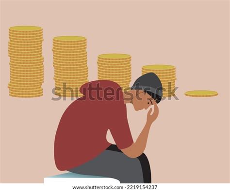 financial coin diagram sad persona flat stock vector royalty