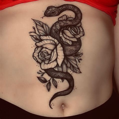 Upper Stomach Tattoos For Women