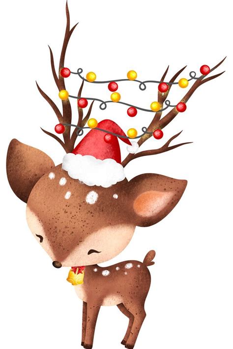 Christmas deer. Рождественский олень. PNG. | Олень рисунок, Рисунок ...