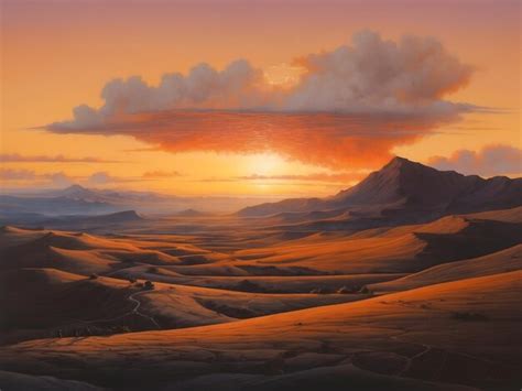 Premium AI Image | Mountain sunrise landscape scene