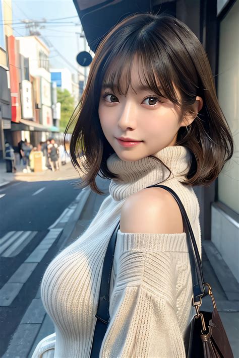 A close up of a woman with a purse on a street - SeaArt AI