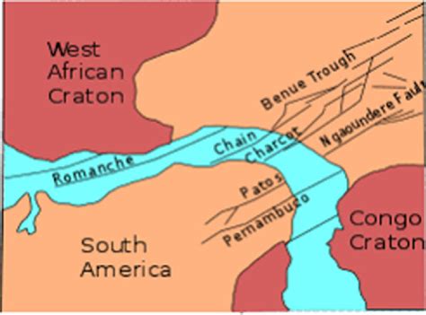 Map showing the Separation of Africa and South-America, After, [30 ...