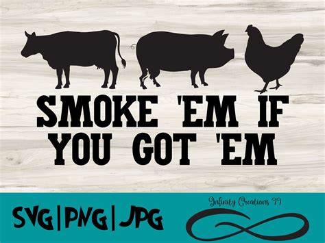 Smoke 'em if you got 'em svg Funny svg BBQ SVG PNG | Etsy