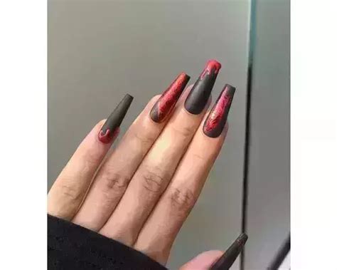 25 Stunning Red Coffin Nails To Make A Statement | Fabbon