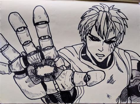 Tried to draw Genos, kinda ruined it though :'( : r/OnePunchMan