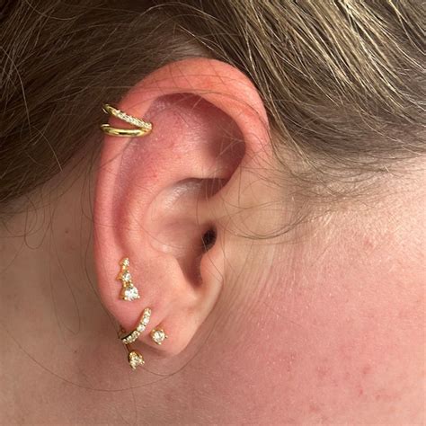 waterproof double helix hoop sterling silver earring helix piercing