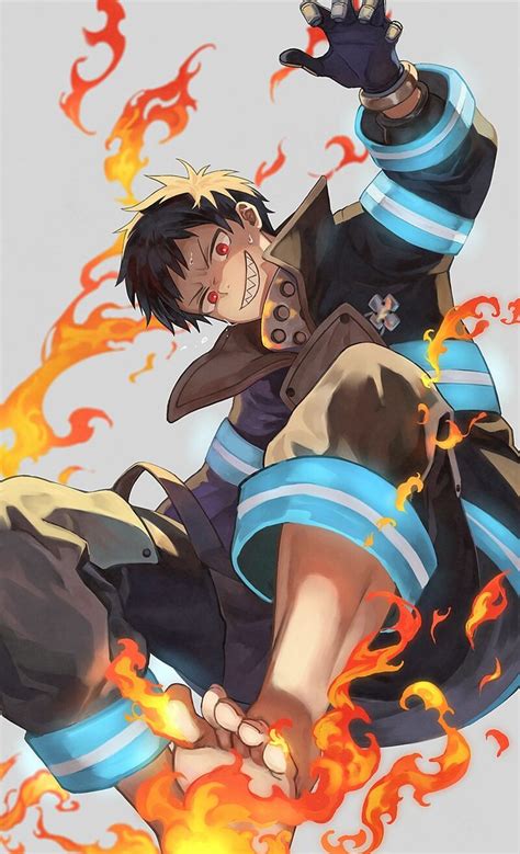 shinra kusakabe | Anime, Anime drawings, Shinra kusakabe