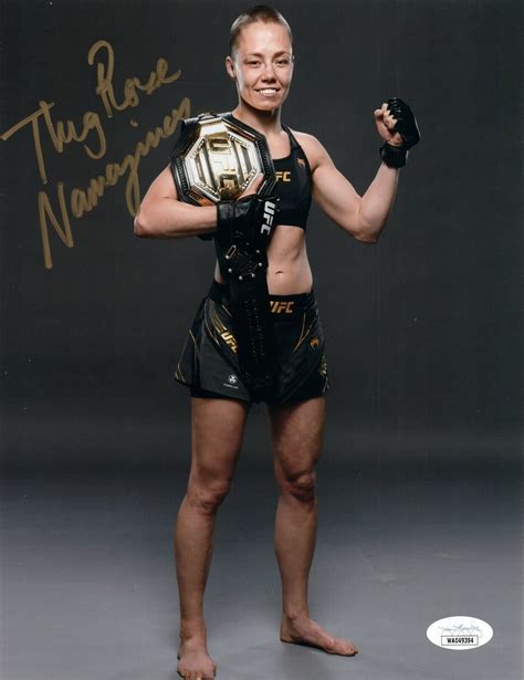 Thug Rose Namajunas Signed 8x10 UFC Strawweight Champion Photo #15 JSA