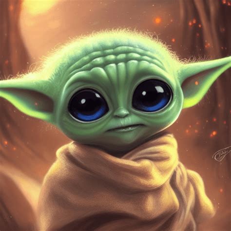 Funny Cute Baby Yoda Kawaii Cute Digital Graphic · Creative Fabrica