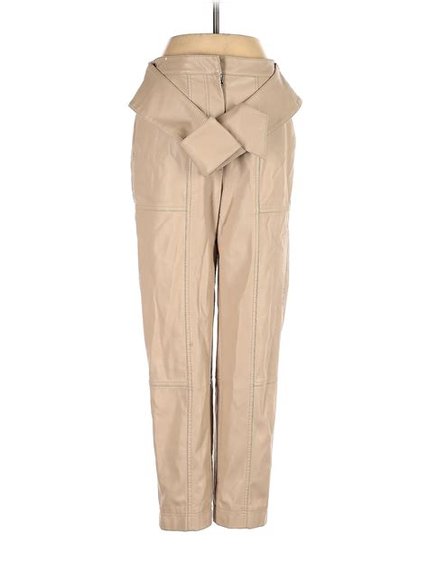 Jonathan Simkhai Solid Tan Tessa Faux Leather Pants Size 4 - 75% off