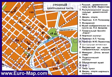 Карты Грозного | Подробная карта города Грозный с улицами и номерами ...