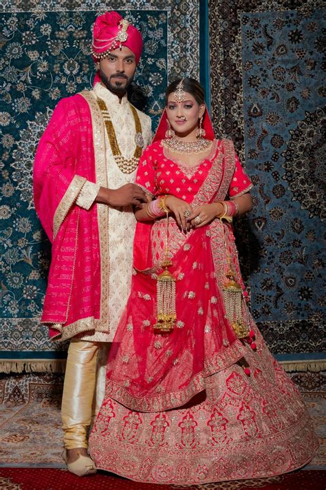 couple  traditional wedding costumes  stock photo