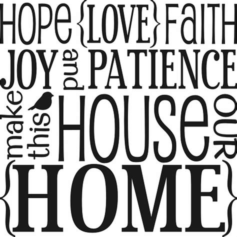 hope love faith family subway art quote  walls