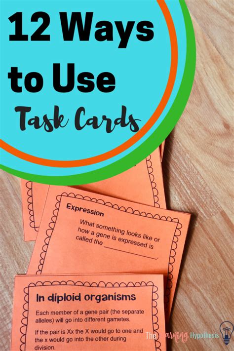 task cards arent   elementary classrooms  learning hypothesis