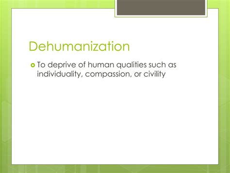 PPT - Dehumanization PowerPoint Presentation, free download - ID:2231480