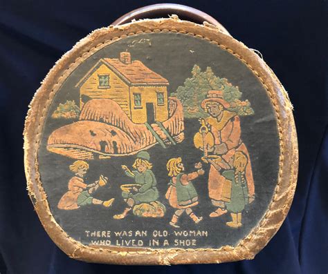 Lot - Antique "There Was An Old Woman Who Lived In A Shoe" Carrying