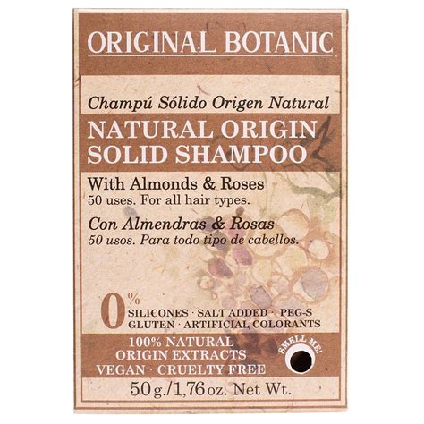ORIGINAL BOTANIC Шампунь для волос твердый натуральный Миндаль и Роза ...