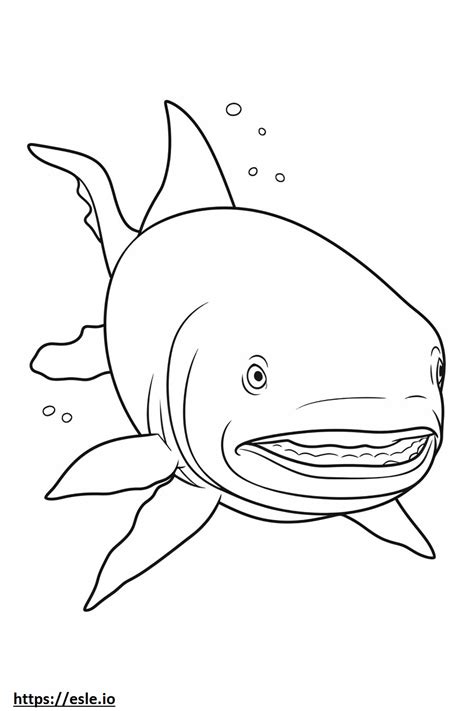 Megamouth Shark Kawaii coloring page