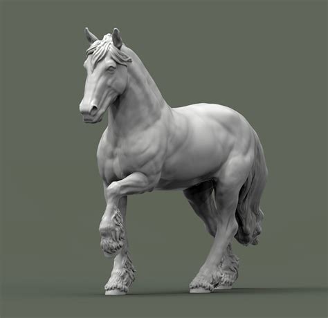 Файл STL Friesian horse 3D print model 🐎 (OBJ)・Модель для загрузки и 3D