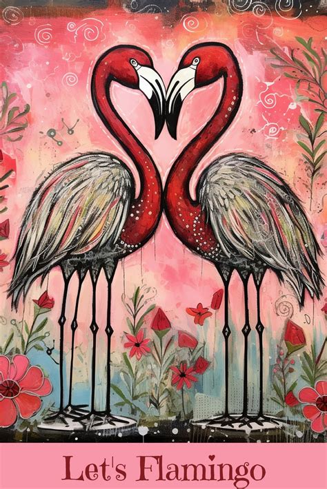 Flamingo Bird Valentine Art Free Stock Photo - Public Domain Pictures