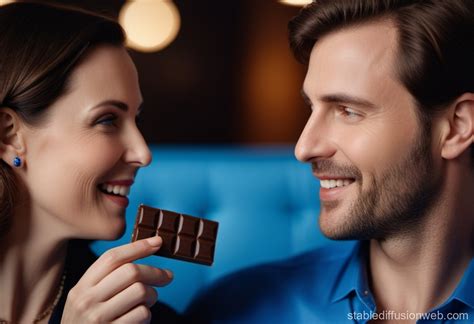 Loving Couple Sharing Chocolate | Stable Diffusion Online