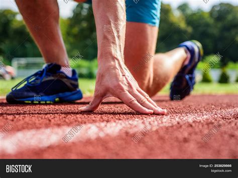 runner ready  close image photo  trial bigstock