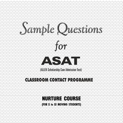 Allen Asat Sample Paper