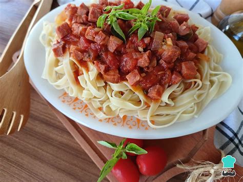 Macarrao Com Calabresa E Molho - Macarronada de calabresa - Super cremosa!