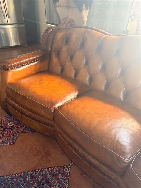 Saddle burnished leather couch $8k new! - Sofas, Loveseats & Sectionals