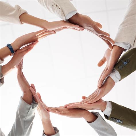 Premium Photo | Circle teamwork and synergy hands of people