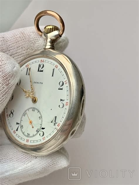 Карманные часы ZENITH 1917 года, большого размера. Корпус серебро 800 ...